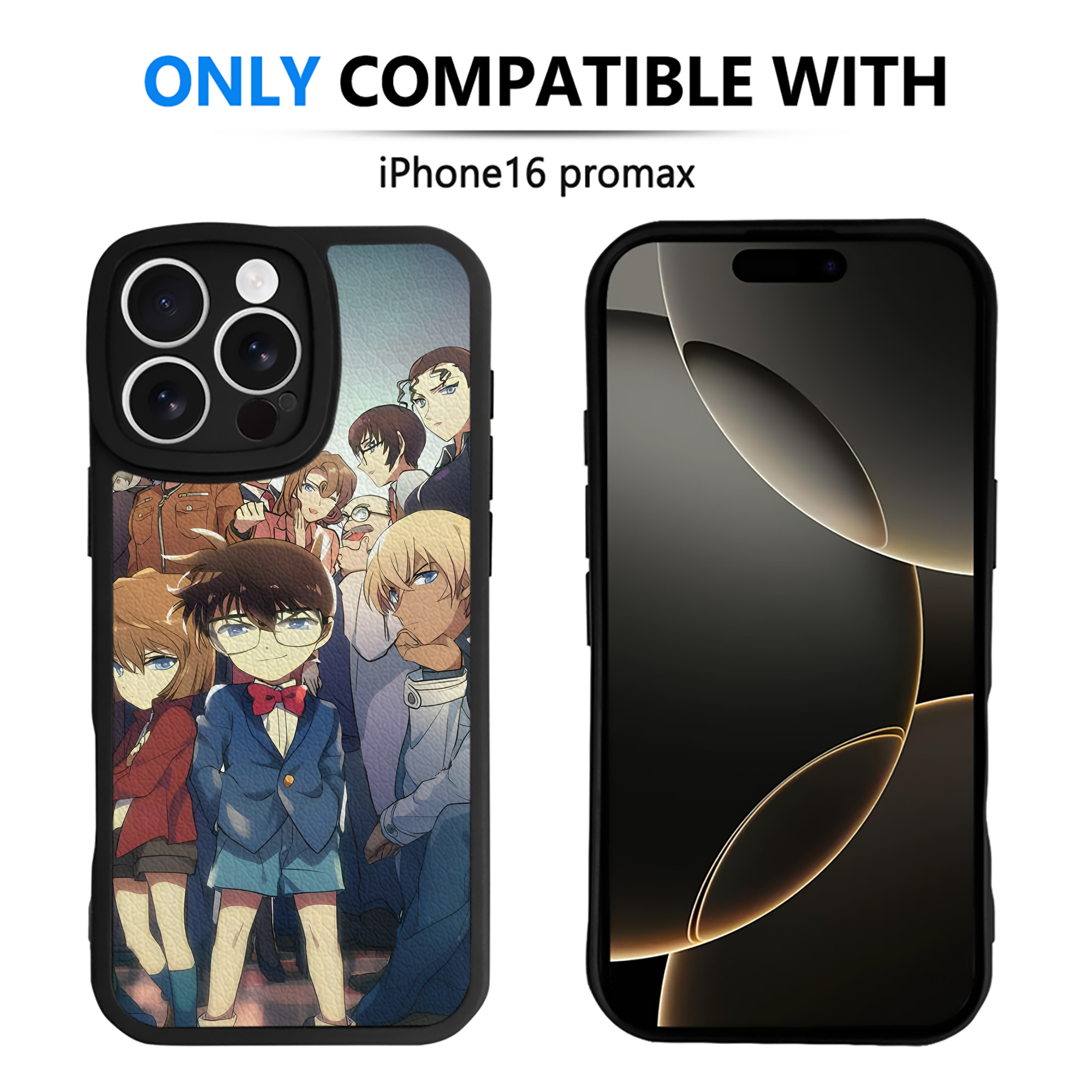 （画像用） 名探偵コナン Detective Conan 【iPhone 16シリーズ対応】シリコンスマホケース（レザー調） 材質：シリコン
